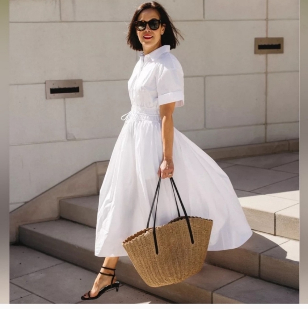 J.Crew Elena shirtdress in cotton poplin NWT BY832 White